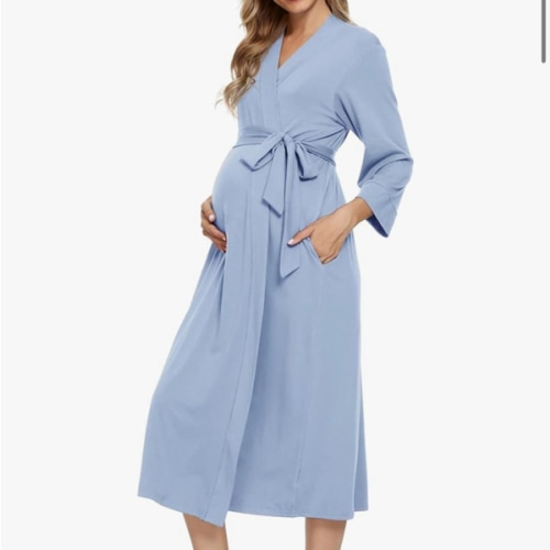 Xpenyo Women's Maternity Sleepwear,Labor/Delivery/Nursing/Hospital Nightgown Kimono Robes Long Pregnancy Loungewear