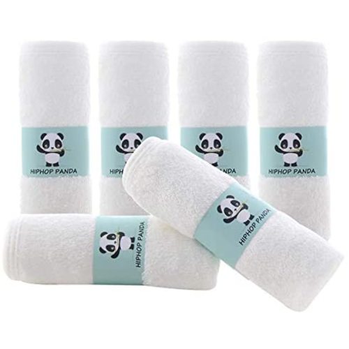 Bamboo Baby Washcloths - 2 Layer Soft Absorbent Bamboo Towel - Newborn Bath Face Towel - Natural Baby Wipes for Delicate Skin - Baby Registry as Shower(6 Pack)