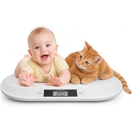 Baby Scale, Digital Baby Scale for Weighing Newborn & Wiggly Babies, Digital Weight Scale for Cat, Puppy, Up to 44lbs, kg/pounds/Stones, LED Screen