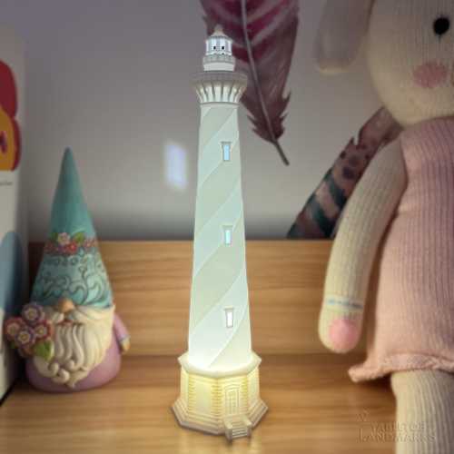 Cape Hatteras Lighthouse Night Lamp | Multicolor LED Mood Nautical Light, Coastal Decor