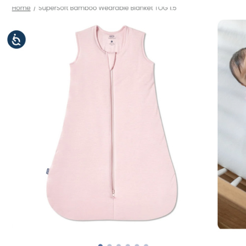 HALO - 1.5 TOG supersoft bamboo wearable blanket, double zipper sleeping bag with weighted feel - pink