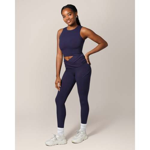 Sublime®️ Bamboo Maternity & Postpartum Crossover Legging | Navy - Kindred Bravely