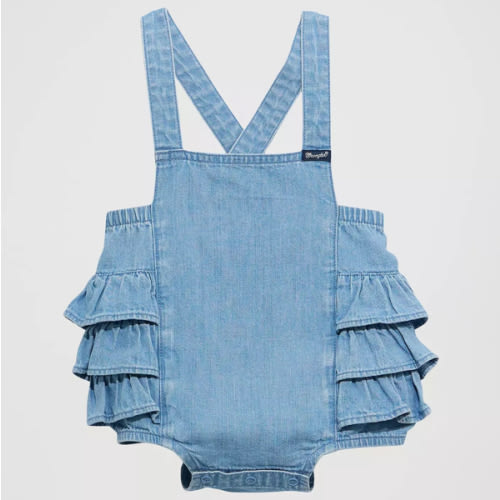 Baby Girl's Denim Ruffle Bodysuit | NEW | Wrangler®