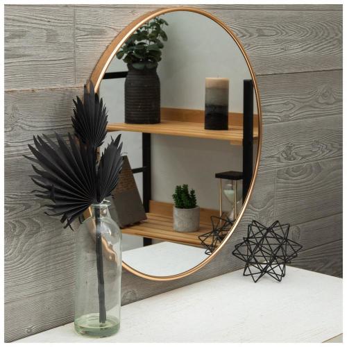Gold Round Metal Wall Mirror