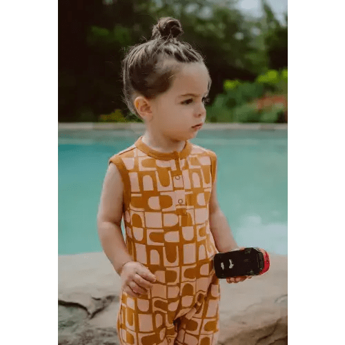 Printed Henley Romper – Young Days