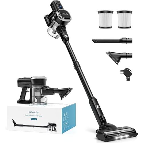 Lubluelu Cordless Vacuum Cleaner, Max 50 Mins Runtime, Stick Vacuum with Touch Screen,Lightweight Vacuum for Carpet, Home Hardwood Floor and Pet Hair.