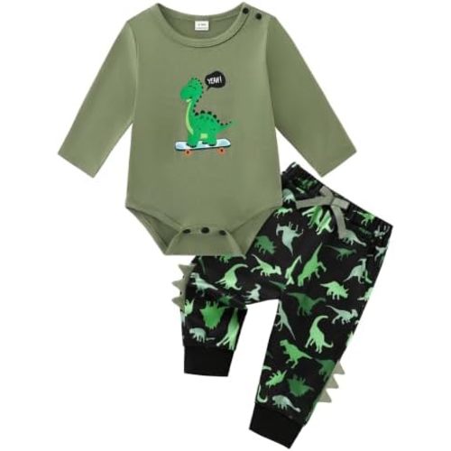 ZOEREA Newborn Baby Boy Clothes Dinosaur Outfit Infant Clothing 0-24 Months