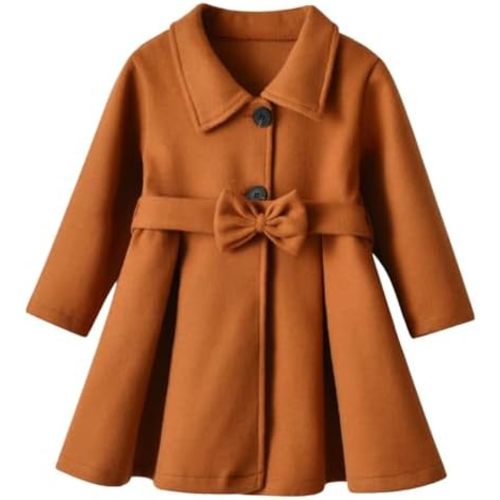 Toddler Baby Girl Clothes Jacket Coat Long Sleeve Solid Color Buttons Dress Coat Fall Winter Outfit