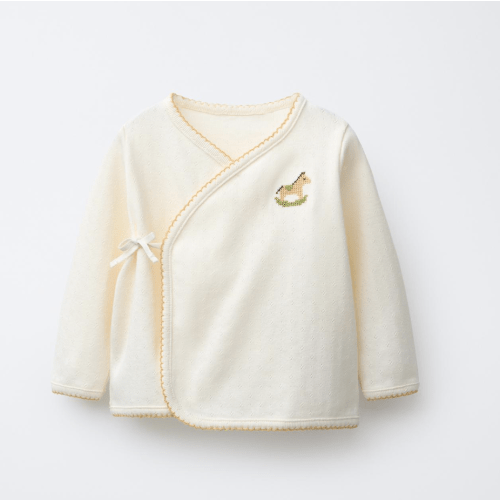 CROSS-STITCH EMBROIDERED HORSE POINTELLE T-SHIRT - Light ecru | ZARA United States