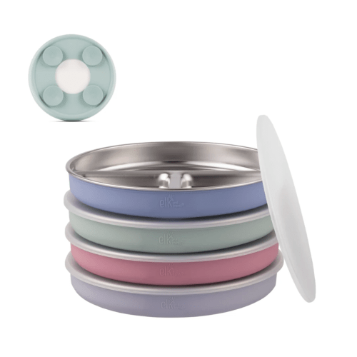 7.8" Stainless Steel Divided Plates with Suction Sleeve