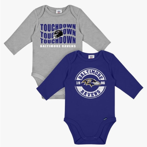 Gerber NFL Baby 2-Pack Long Sleeve Onesie Bodysuit