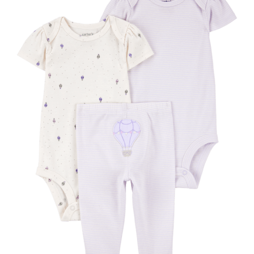 Purple/Ivory Baby Girl 3-Piece Hot Air Balloon Little Character Set | Carter’s Oshkosh Canada