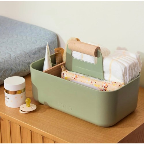 Lalo The Caddy - Multi-Purpose Diaper Caddy - Sage