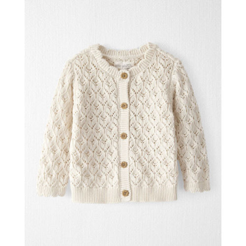 Baby Girl Organic Cotton Pointelle Sweater Knit Cardigan - Little Planet | Carter's