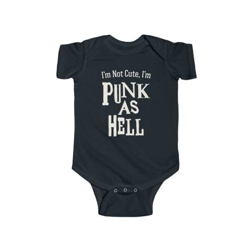 I'm Not Cute, I'm PUNK AS HELL Baby Bodysuit  | Black Alternative Baby Shower Gift | Punk Rock Unisex Baby Clothing