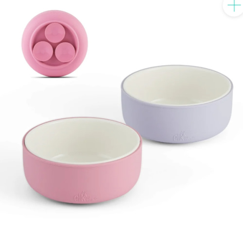 Porcelain Bowl with Silicone Suction Sleeves