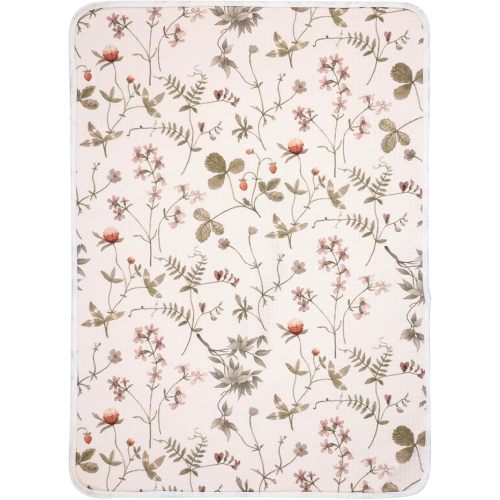 haakaa Waterproof Changing Pad Liners, 100% Cotton, Soft & Breathable (1pc, 19.5" x 27.5" Vintage Garden)