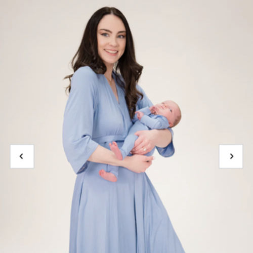 Lila Labor & Postpartum Gown in Periwinkle Blue