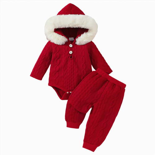 Dagaeig 0 to 3 Month Baby Girl Clothes Baby Girls Cotton Floral Clothes Long Sleeve Romper Jumpsuit Pants Outfit Set(Red,6-9 Months)