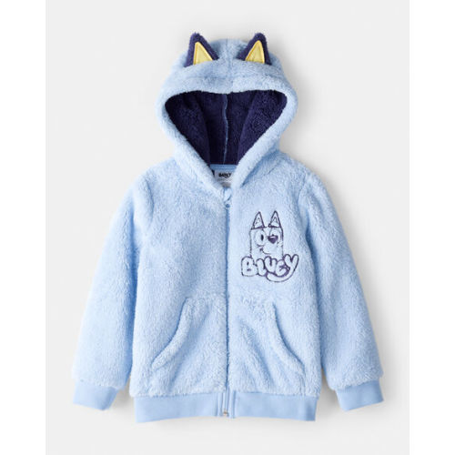 Toddler Boy Bluey™ Sherpa Hooded Zip-Up Jacket - Blue - Carter's | Carter's
