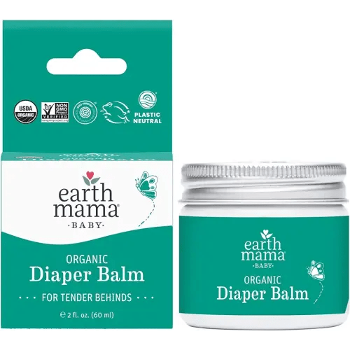 Earth Mama Organic Diaper Balm | Diaper Cream with Calendula | Calm Skin Baby Essentials for Diaper Bag |Multipurpose Baby Ointment, 2-Fluid Ounce