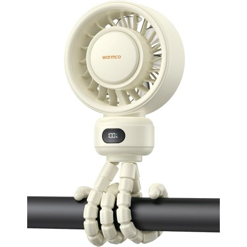Warmco Portable Stroller Fan, 4000mAh Rechargeable Clip On Fan