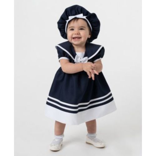 Baby Girls' Nautical Collar Dress, Panty and Hat, 3-Piece Set