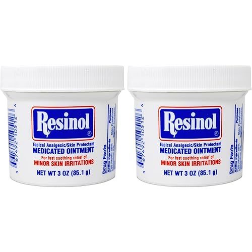 Resinol Medicated Ointment For Itch Relief And Protection Of Skin Rashes and Irritations,3 Ounce Jar,(Pack of 2)