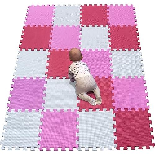 YIMINYUER® 20 Tiles (30cm×30cm×1cm Each Tile) Baby Soft Puzzle Play Mats, Kids Thick EVA Foam Floor, Toddlers & Children's Soft Interlocking Mat R01R03R09G301020