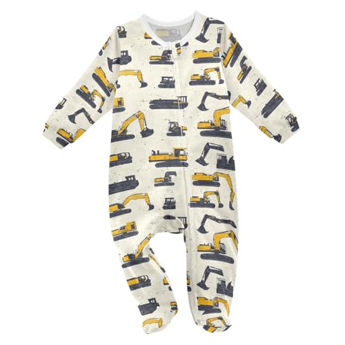Baby One-Piece Footies Cute Brown Puppy Dogs Sleeper Pjs Footed Bodysuit Rompers Zipper for Boys Girls 3M