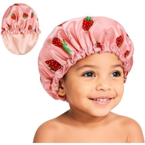 Zando Adjustable Satin Baby Bonnet Silk Toddler Sleep Cap Protects Curly Hair & Breakage Infant Hat for Girls Boys Newborn