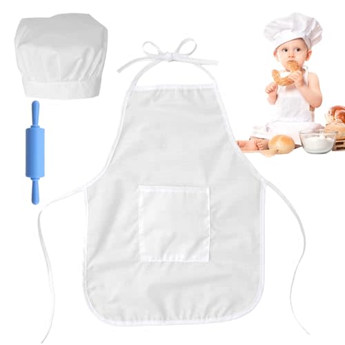 Baby Photography Prop, Chef Hat Apron Photo Props Costume Come with 3PCS Photography Hair Clips (Blue 3PCS)