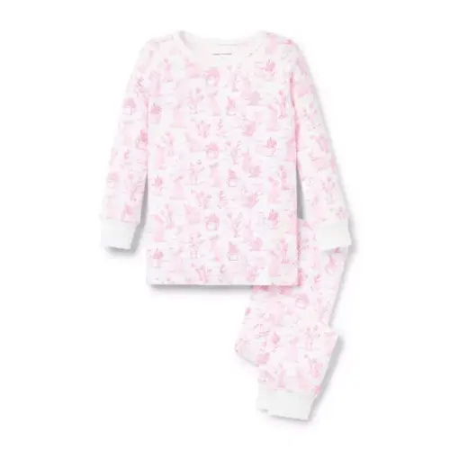 Pajamas Pink Confection Bunny Toile Organic Cotton Bunny Toile Pajama by Janie and Jack