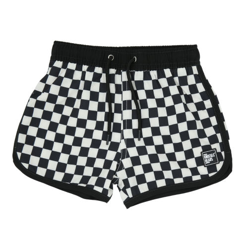 Black and White Checkers Swim Shorts