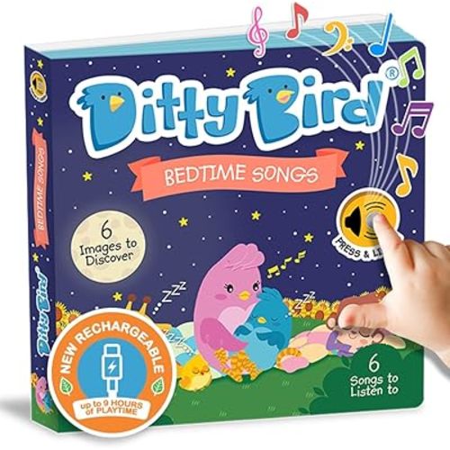 Ditty Bird Musical Books for Toddlers | Interactive Nursery Rhymes Book with Sound | Old Macdonald’s Farm, Twinkle Little Star & More Songs | Fun Baby Book for 1-3 Year Olds (Bedtime Songs)