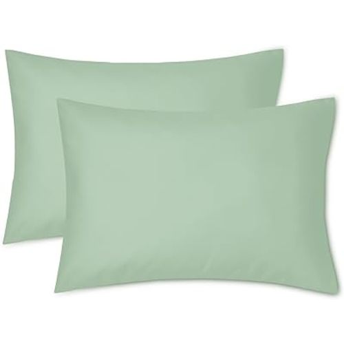 EXQ Home Toddler Pillowcases Zippered 13x18 Travel Pillow Case Set of 2, Small Pillow Case Fits Baby Pillow Sized 12x16, 13x18, Kids Pillowcases 2 Pack Machine Washable (Sage)
