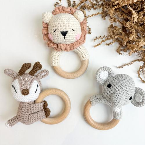 Handmade 100% Cotton Crochet Animal Rattle