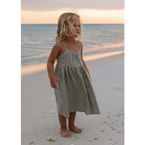 Athina Dress- Stripe Coastal Dune – Nuvem the Label