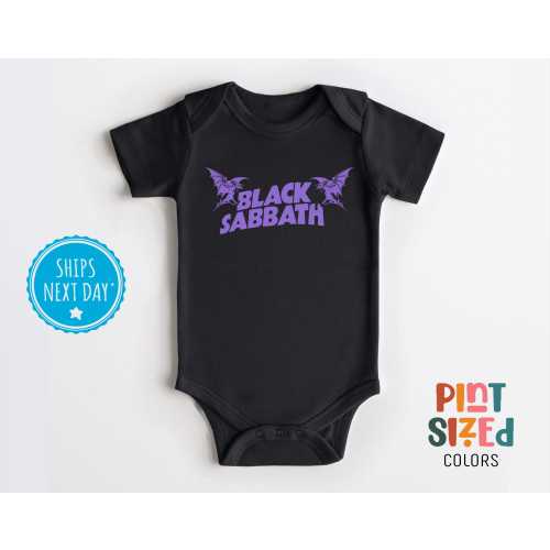 Black Sabbath Child Onesie® Cool Retro Heavy Metal Bodysuit Rock N Roll Baby Black Onesie® Rocker Baby Shower Gift Cute Bodysuit