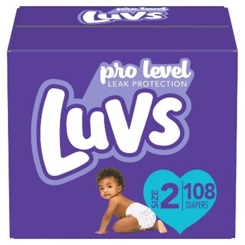 Luvs Pro Level Leak Protection Diapers Big Pack - Size 2 - 108ct