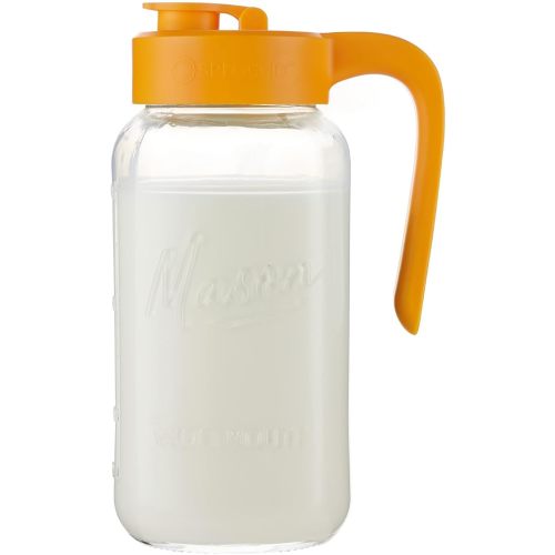 Mason Jar Pitcher, 64 oz (2 quart), Glass Pitcher with Lid