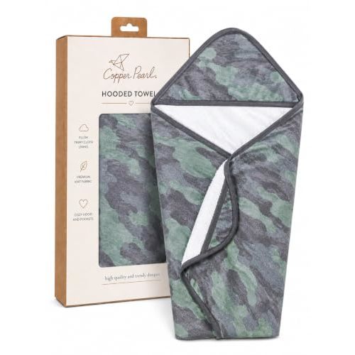 Copper Pearl Hooded Bath Towels Premium Knit/Terry Cloth Baby Towels with Hood, Pockets, and Cool Designs - Great to Gift and Make Bath Time Fun - Baby Bath Towel, Hunter
