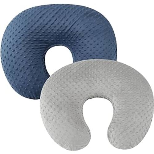 Dot Nursing Pillow Cover Set 2 Pack Nursing Pillow Slipcovers, Ultra Soft Compatible with Boppy Pillow,Standard Pillow for Baby Boy Girl Grey Navy