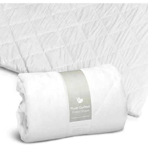 Guava Family Travel Crib Sheet | Plush Quilted Fitted Sheet, Manufacturer-Approved Fit | Soft and Breathable Crib Sheet for Your Baby's Comfort | Unisex Sheet for Infants, Toddlers
