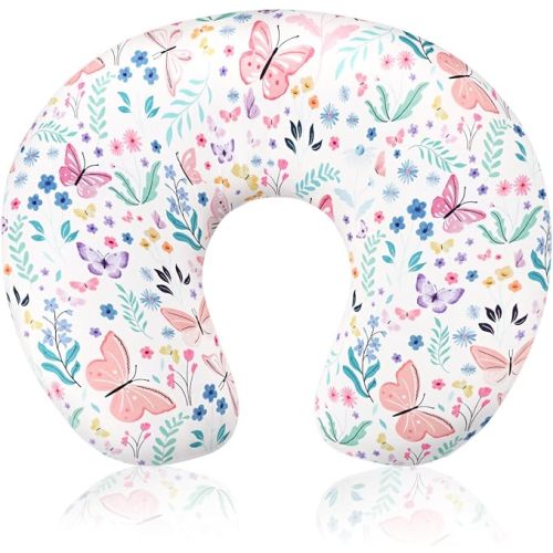Nursing Pillow Cover, Ultra Soft Breastfeeding Pillow Covers for Newborn Baby Boys and Girls, Easy Removal and Machine Washable Slipcover, Pillowcase Only (Butterfly)
