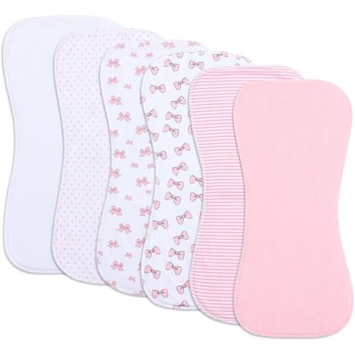 6 Pack Cotton Baby Burp Cloths Extra Absorbent Soft for Baby Boys and Girls