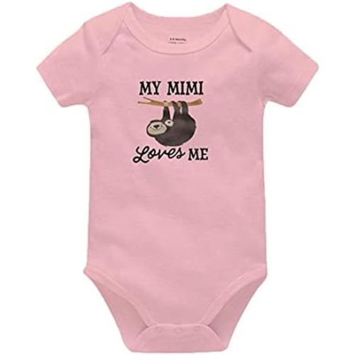 My Mimi Loves ME Newborn Short Sleeve Romper Unisex Baby One Piece Bodysuit