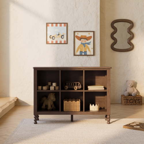 Art of Nursery by Storkcraft Rio 6 Cube Storage Organizer Kids Bookcase - Hazelnut