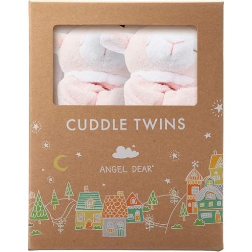 Angel Dear - Pink Lamb, Cuddle Twins Blankie Set Pack of 2