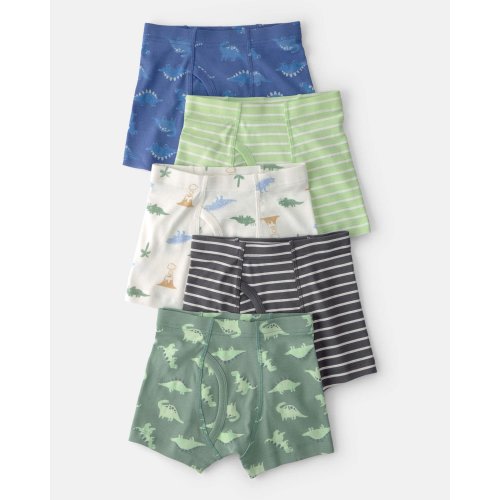 Toddler Boy 5-Pack Dino Boxer Brief Underwear - Green/Blue | Carter's